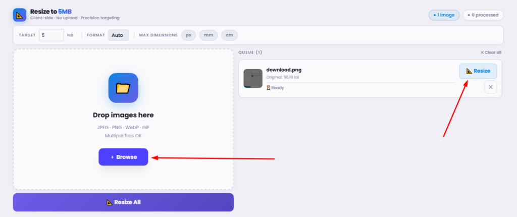 convert image to 5mb