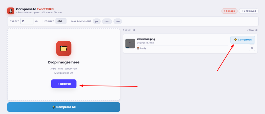 Compress Image to 15KB